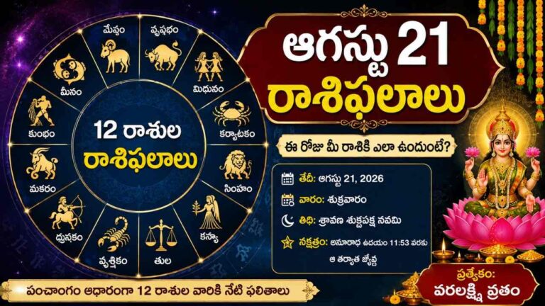 August 21 Rasi Phalalu Telugu