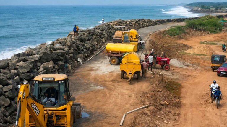 uppada-kakinada-beach-road-construction