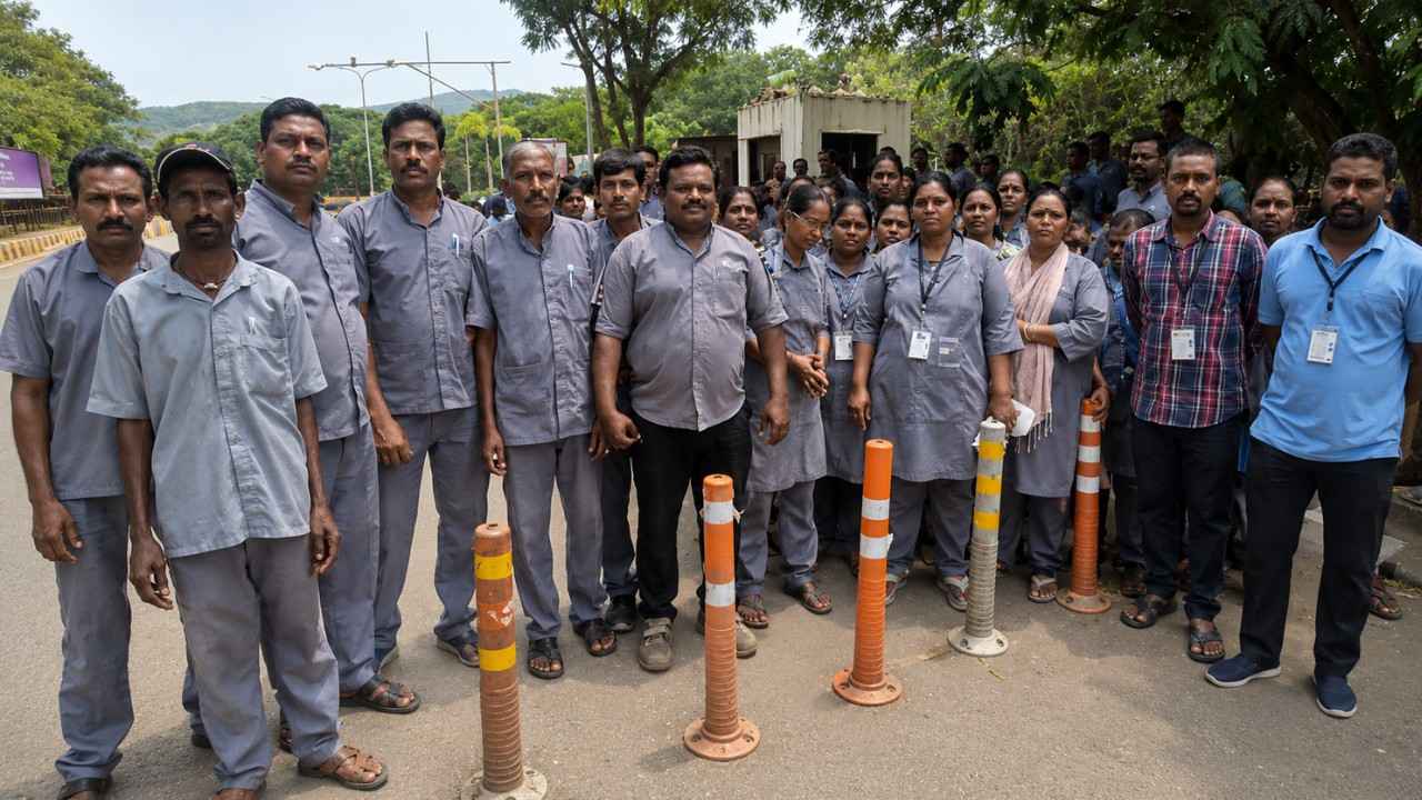Vizag airport workers contractors abandon government help demand
